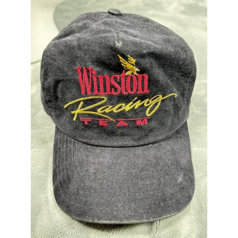 Vintage Winston Racing Team Snapback Hat NASCAR Eagle Black Red